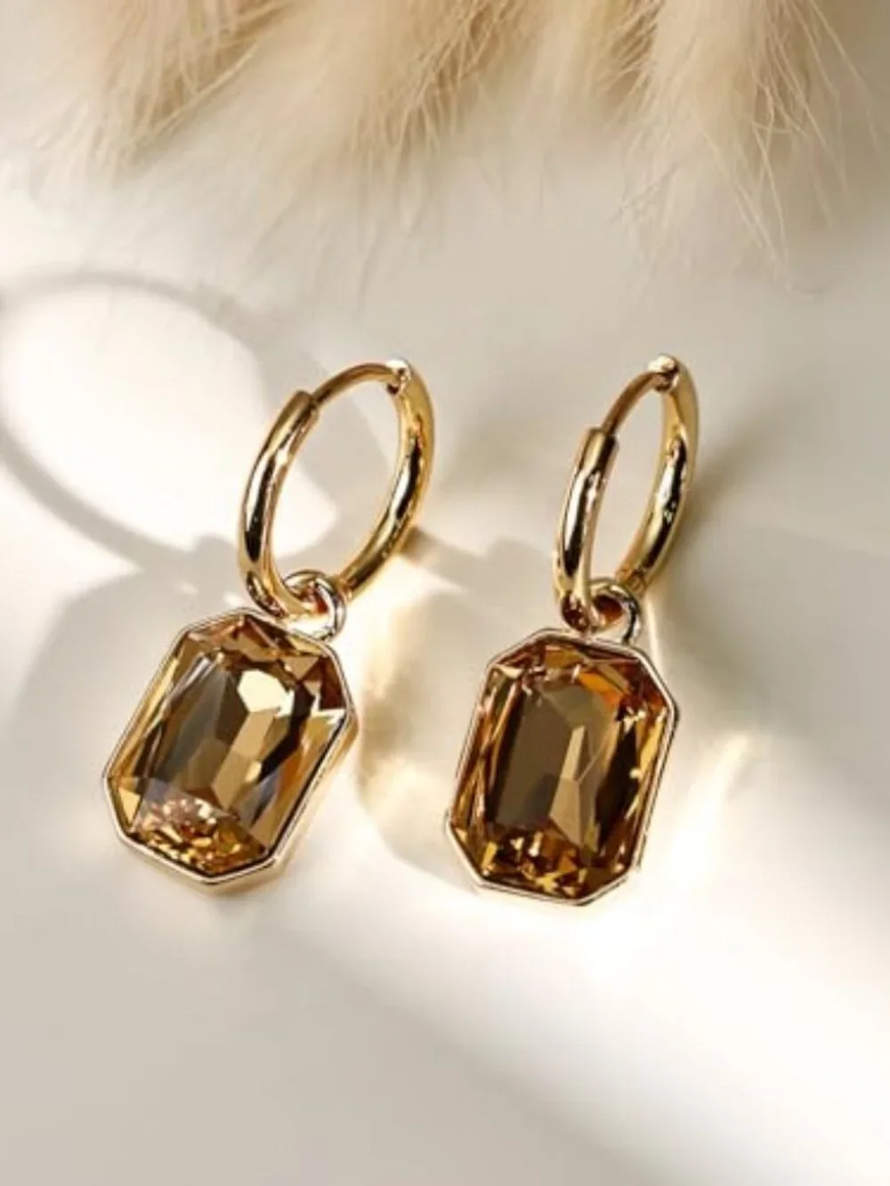Gold Hoop Dangle Earrings‎